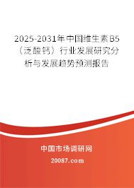 2025-2031年中国维生素B5(泛酸钙)行业发展研究分析与发展趋势预测报告 2025-2031年中国维生素B5(泛酸钙)行业发展研究分析与发展趋势预测报告
