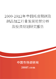 2009-2012年中国毛皮鞣制及制品加工行业发展前景分析及投资规划研究报告