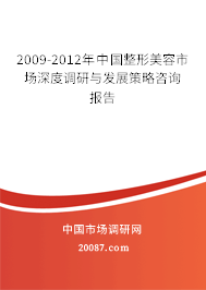 2009-2012年中国整形美容市场深度调研与发展策略咨询报告 2009-2012年中国整形美容市场深度调研与发展策略咨询报告