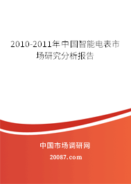 2010-2011年中国智能电表市场研究分析报告