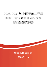 2025-2031年中国甲苯二异氰酸酯市场深度调查分析及发展前景研究报告