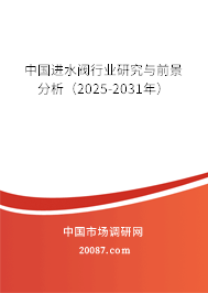 中国进水阀行业研究与前景分析（2025-2031年）