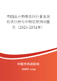中国会计师事务所行业发展现状分析与市场前景预测报告（2025-2031年）