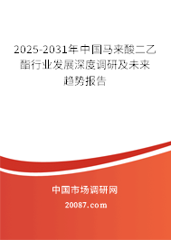 2025-2031年中国马来酸二乙酯行业发展深度调研及未来趋势报告