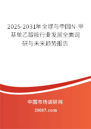 2025-2031年全球与中国N-甲基单乙醇胺行业发展全面调研与未来趋势报告