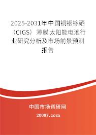 2025-2031年中国铜铟镓硒（CIGS）薄膜太阳能电池行业研究分析及市场前景预测报告