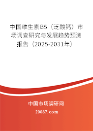 中国维生素B5（泛酸钙）市场调查研究与发展趋势预测报告（2025-2031年）
