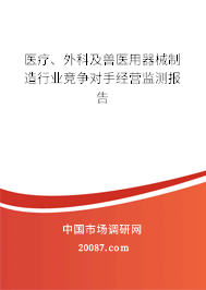 医疗、外科及兽医用器械制造行业竞争对手经营监测报告