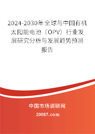 2024-2030年全球与中国有机太阳能电池（OPV）行业发展研究分析与发展趋势预测报告