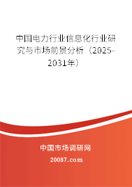 中国电力行业信息化行业研究与市场前景分析（2025-2031年）