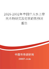 2026-2032年中国个人水上摩托市场研究及前景趋势预测报告