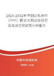 2025-2031年中国公私合作（PPP）模式市场调查研究及发展前景趋势分析报告
