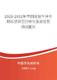 2026-2032年中国男装牛仔市场现状研究分析与发展前景预测报告
