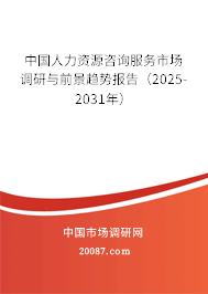 中国人力资源咨询服务市场调研与前景趋势报告(2025-2031年) 中国人力资源咨询服务市场调研与前景趋势报告(2025-2031年)
