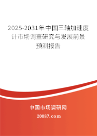 2025-2031年中国三轴加速度计市场调查研究与发展前景预测报告
