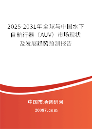 2025-2031年全球与中国水下自航行器(AUV)市场现状及发展趋势预测报告 2025-2031年全球与中国水下自航行器(AUV)市场现状及发展趋势预测报告
