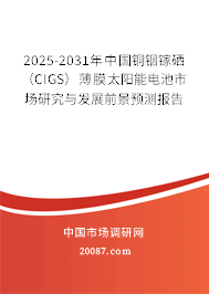 2025-2031年中国铜铟镓硒(CIGS)薄膜太阳能电池市场研究与发展前景预测报告 2025-2031年中国铜铟镓硒(CIGS)薄膜太阳能电池市场研究与发展前景预测报告