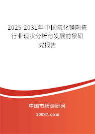 2025-2031年中国氧化镁陶瓷行业现状分析与发展前景研究报告