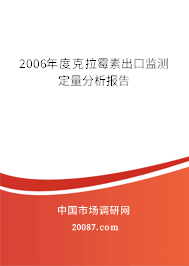2006年度克拉霉素出口监测定量分析报告