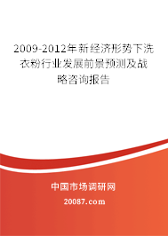 2009-2012年新经济形势下洗衣粉行业发展前景预测及战略咨询报告