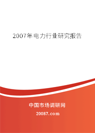 2007年电力行业研究报告