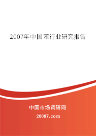 2007年中国苯行业研究报告