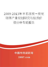 2009-2013年半石墨炭-炭化硅砖产业规划研究与投资价值分析专题报告 2009-2013年半石墨炭-炭化硅砖产业规划研究与投资价值分析专题报告