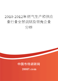 2010-2012年燃气生产和供应业行业全景调研及领先企业分析 2010-2012年燃气生产和供应业行业全景调研及领先企业分析