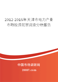2012-2016年天津市电力产业市场投资前景调查分析报告 2012-2016年天津市电力产业市场投资前景调查分析报告