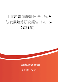 中国超声波能量计行业分析与发展趋势研究报告(2025-2031年) 中国超声波能量计行业分析与发展趋势研究报告(2025-2031年)