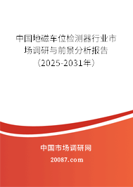 中国地磁车位检测器行业市场调研与前景分析报告(2025-2031年) 中国地磁车位检测器行业市场调研与前景分析报告(2025-2031年)