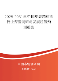 2025-2031年中国集装箱租赁行业深度调研与发展趋势预测报告 2025-2031年中国集装箱租赁行业深度调研与发展趋势预测报告