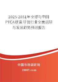 2025-2031年全球与中国PTCA球囊导管行业全面调研与发展趋势预测报告 2025-2031年全球与中国PTCA球囊导管行业全面调研与发展趋势预测报告