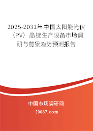 2025-2031年中国太阳能光伏（PV）晶锭生产设备市场调研与前景趋势预测报告