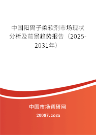 中国阳离子柔软剂市场现状分析及前景趋势报告(2025-2031年) 中国阳离子柔软剂市场现状分析及前景趋势报告(2025-2031年)