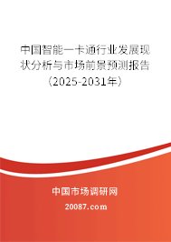 中国智能一卡通行业发展现状分析与市场前景预测报告（2025-2031年）