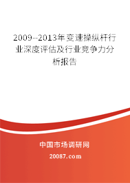 2009--2013年变速操纵杆行业深度评估及行业竞争力分析报告