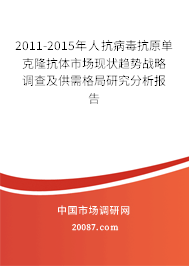 2011-2015年人抗病毒抗原单克隆抗体市场现状趋势战略调查及供需格局研究分析报告