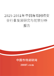 2025-2031年中国车载网络安全行业发展研究与前景分析报告