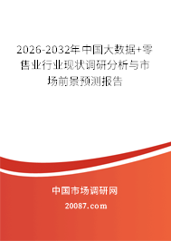 2026-2032年中国大数据+零售业行业现状调研分析与市场前景预测报告