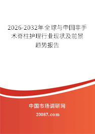 2026-2032年全球与中国非手术脊柱护理行业现状及前景趋势报告 2026-2032年全球与中国非手术脊柱护理行业现状及前景趋势报告