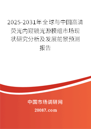 2025-2031年全球与中国高清荧光内窥镜光源模组市场现状研究分析及发展前景预测报告