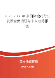2025-2031年中国降糖药行业发展全面调研与未来趋势报告 2025-2031年中国降糖药行业发展全面调研与未来趋势报告