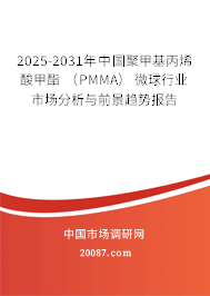 2025-2031年中国聚甲基丙烯酸甲酯 （PMMA） 微球行业市场分析与前景趋势报告
