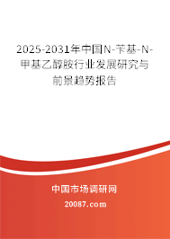 2025-2031年中国N-苄基-N-甲基乙醇胺行业发展研究与前景趋势报告 2025-2031年中国N-苄基-N-甲基乙醇胺行业发展研究与前景趋势报告