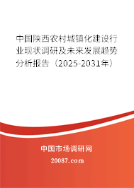 中国陕西农村城镇化建设行业现状调研及未来发展趋势分析报告（2025-2031年）