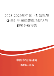 2023-2029年中国(3-氯吡嗪-2-基)甲胺盐酸市场现状与趋势分析报告 2023-2029年中国(3-氯吡嗪-2-基)甲胺盐酸市场现状与趋势分析报告