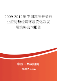 2009-2012年中国高压开关行业应对新经济环境变化及发展策略咨询报告