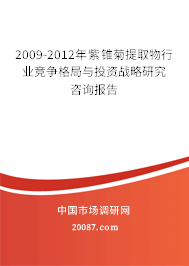 2009-2012年紫锥菊提取物行业竞争格局与投资战略研究咨询报告 2009-2012年紫锥菊提取物行业竞争格局与投资战略研究咨询报告