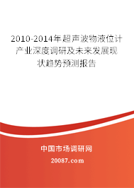 2010-2014年超声波物液位计产业深度调研及未来发展现状趋势预测报告